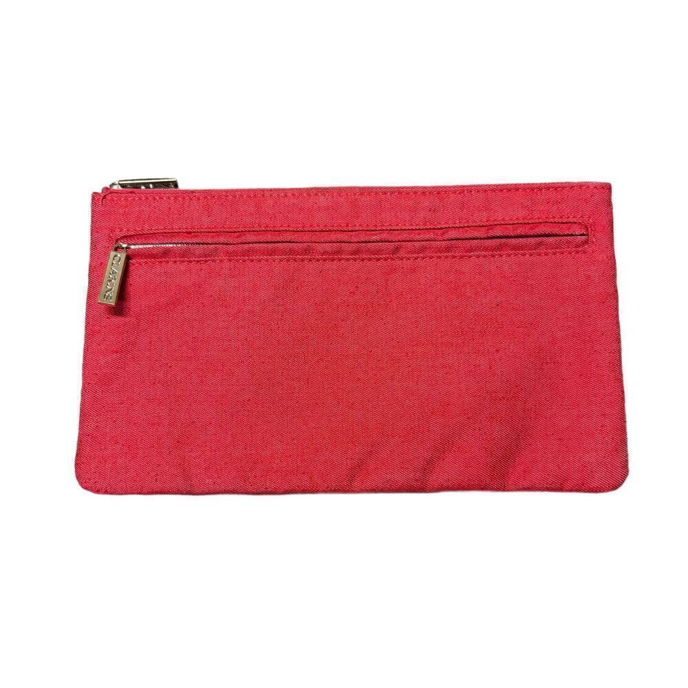 Clarins cosmetic make up bag with additional zip pocket